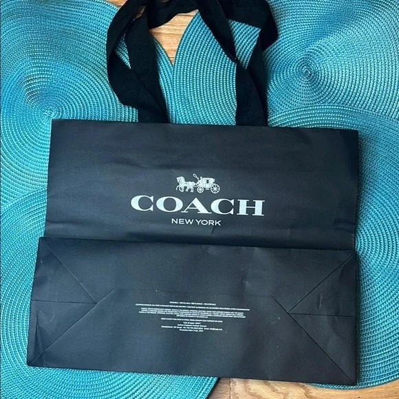 Coach Black Paper Shopping Bag – Authentic Boutique Packaging - Picture 4 of 7